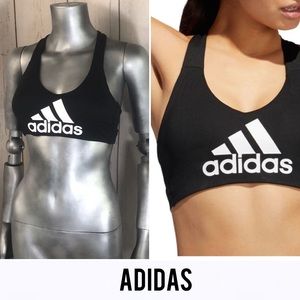 ADIDAS NWOT Black Ace Logo Strappy Sports Bra
